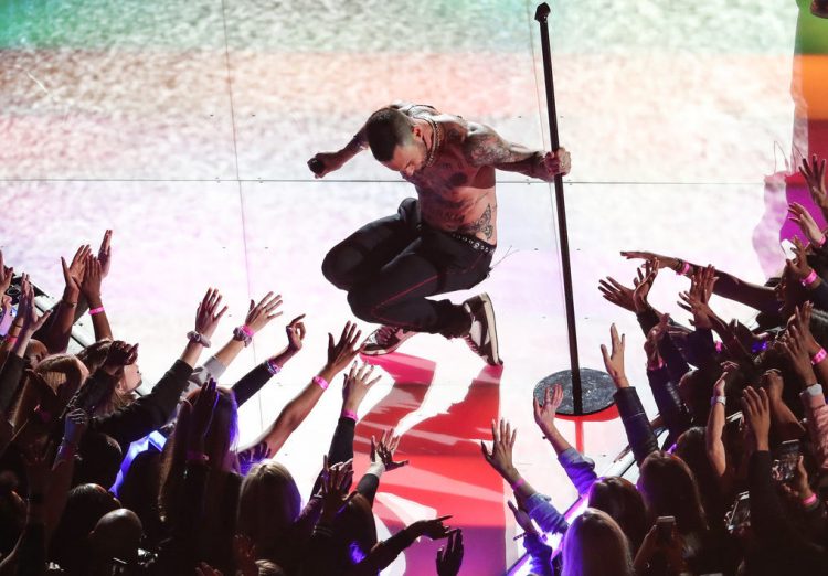 Show da banda Maroon 5 no The Pepsi Super Bowl Halftime Show Foto: Sean Ryan/NFL