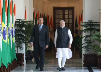 (Nova Delhi - Índia, 25/01/2020) Presidente da República, Jair Bolsonaro, durante reunião privada com o Primeiro-Minstro da Índia, Narenda Modi .
Foto: Clauber Cleber Caetano/PR