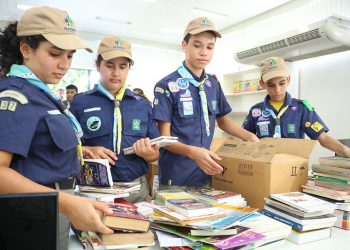 30.01.2020 Grupo Escoteiro faz doação de mais de 2,5 mil livros para a 6ª Feira de Livros de Manaus. Foto: Nathalie Brasil/ Semcom