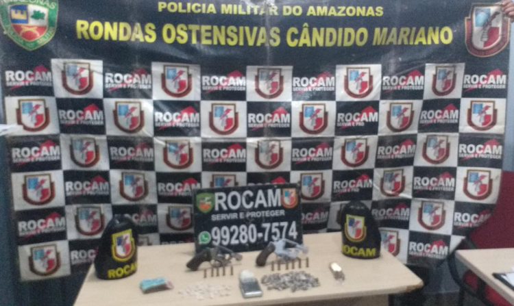ROCAM, DETÉM INFRATOR POR TRÁFICO DE ENTORPECENTES E POSSE ILEGAL DE ARMA DE FOGO, Col. Terra Nova.
