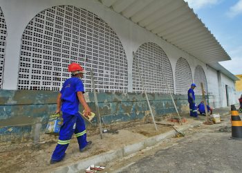 Obra de revitalização do Mercado Municipal Walter Rayol.
Foto: Marcio James / Semcom