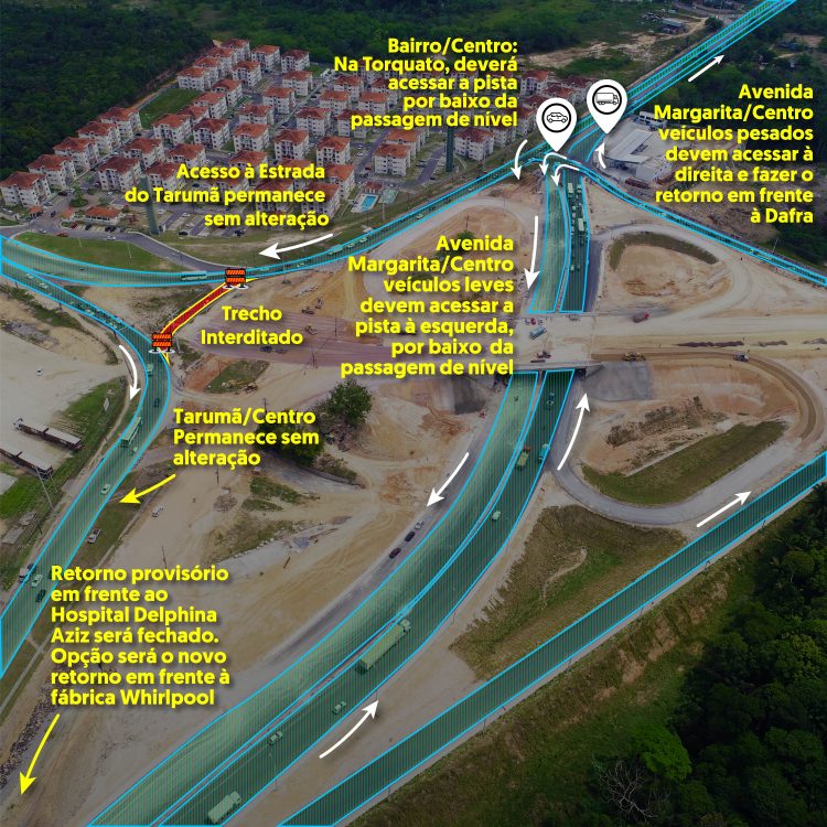 Anel Sul- Mudança no trânsito. Foto: Divulgação/Seinfra