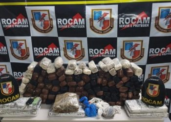 Dupla é presa com mais de 100 tabletes de entorpecentes que seriam comercializados em Manaus, diz polícia — Foto: Divulgação/Rocam