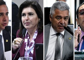 Rodrigo Pacheco (DEM-MG), Simone Tebet (MDB-MS), Major Olimpio (PSL-SP) e Jorge Kajuru (Cidadania-GO) disputam a presidência da Casa; eleições acontecem no início de fevereiro Geraldo Magela/Agência Senado