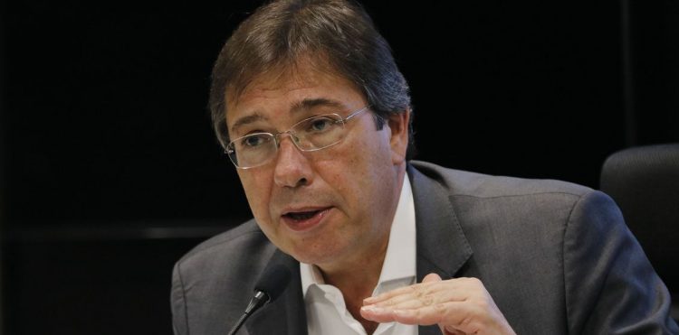 O presidente da Eletrobras, Wilson Ferreira Junior, apresenta os resultados do segundo trimestre e o andamento do Plano Diretor de Negócios e Gestão 2019-2023 da empresa, durante coletiva à impresa