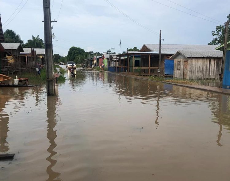 Cheia no município de Envira. Foto: Divulgação/ Prefeitura de Envira