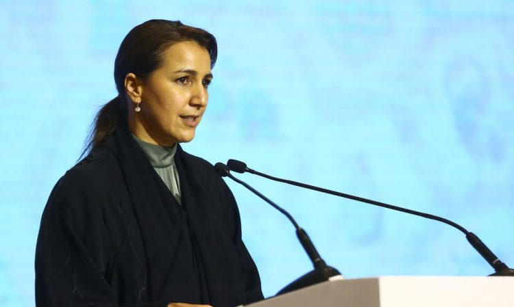 A ministra do Meio Ambiente e Mudanças Climáticas dos EAU, Mariam Bint Mohammed Al Mheiri, durante abertura do seminário empresarial Brasil-Emirados Árabes Unidos.xv
