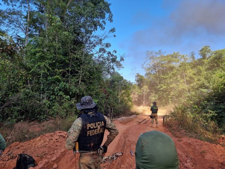 Divulgação | Polícia Federal- Operação operação contínua Onipresente,  que combate a repressão da extração de madeira e garimpos clandestinos em terras indígenas.