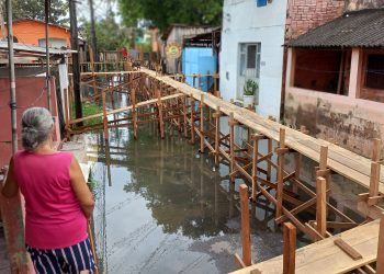 cadastro de famílias no bairro São Jorge durante a operação “Cheia 2022”
Fotos - Marcely Gomes / Semasc