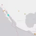 Registro da agência de pesquisa geológica dos EUA (USGC) de tremor de magnitude 6,2 no Golfo da Califórnia, no México, em 04 de novembro de 2022. — Foto: Reprodução