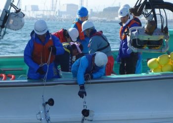 Especialistas marinhos da AIEA e cientistas japoneses coletam amostras de água em águas costeiras perto da Central Nuclear de Fukushima Daiichi (arquivo) - Foto: Iaea/Petr Pavlicek