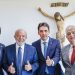 13.09.2023 - Presidente da República, Luiz Inácio Lula da Silva, durante reunião com o Ministro de Portos e Aeroportos, Márcio França, Deputado Federal Silvio Costa Filho (Republicanos- PE) e Deputado Federal André Fufuca (PP-MA), no Palácio do Planalto. Brasília - DF. Foto: Ricardo Stuckert / PR