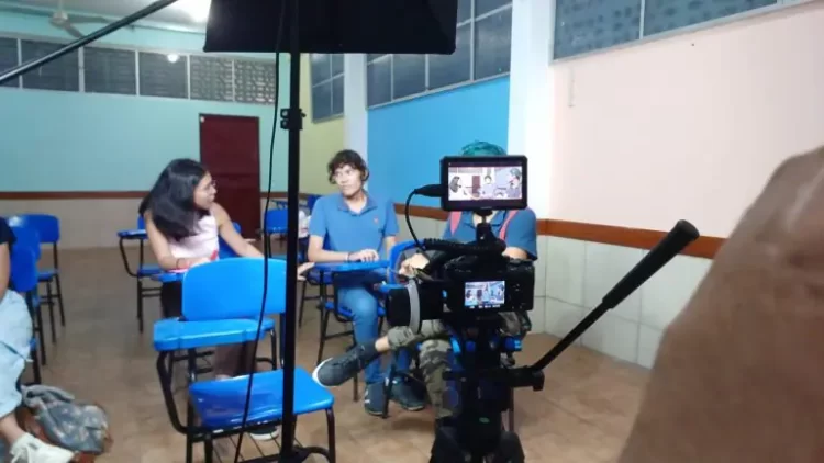 Alunos vivenciaram experiência em set de cinema – Foto: Divulgação