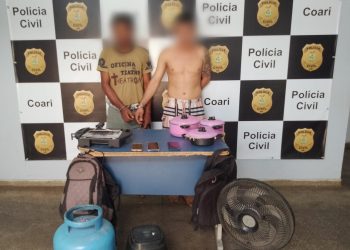 Presos em flagrante. (Foto: Divulgação/PC-AM)