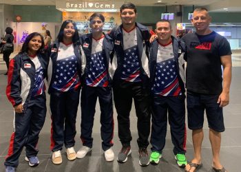 Atletas de wrestling do programa Manaus Esportiva durante Jogos Brasileiros da Juventude. Foto: Divulgação