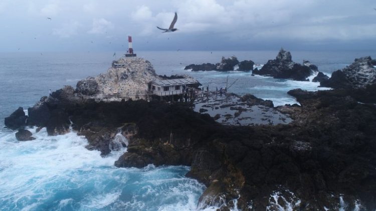 Vista superior da ilha principal do Arquipélago de São Pedro e São Paulo. - Foto: Acervo Marinha do Brasil
