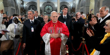 Viagem Apostólica do Papa Leão XIV à Argélia. Foto do encontro com a Comunidade Argelina (@Vatican Media)