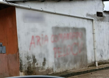 Pichações em vias públicas. (Fotos: Divulgação/PC-AM)