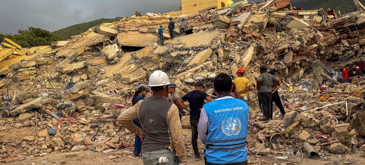 As Nações Unidas estão apoiando os esforços de ajuda humanitária após o terremoto na Venezuela. Foto: Ocha/Veronique Durroux