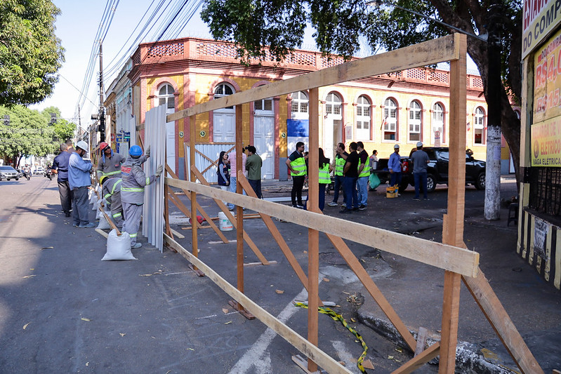 Ferreira Pena é interditada para início das obras da primeira ‘Rua Gastronômica’ da Prefeitura de Manaus