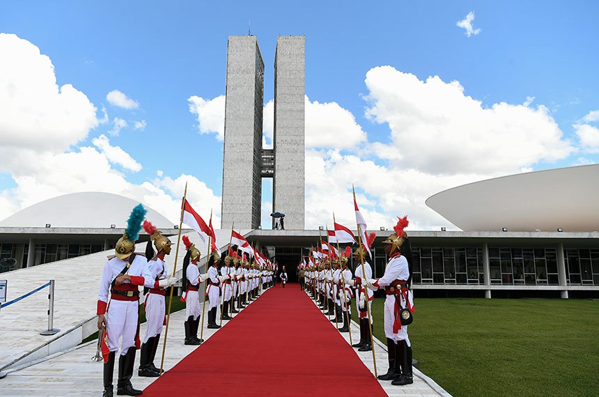 Dragões da Independência na frente ao Palácio do Congresso na cerimônia da posse presidencial de 2023 Foto: Geraldo Magela/Agência Senado